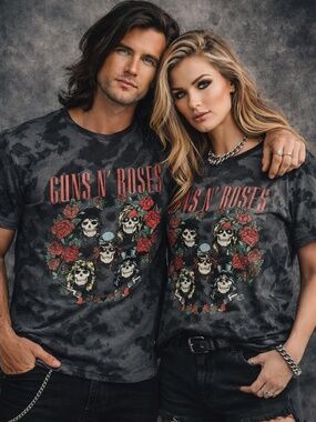 Guns N Roses Concert Tee Medium Rock Band Graphic